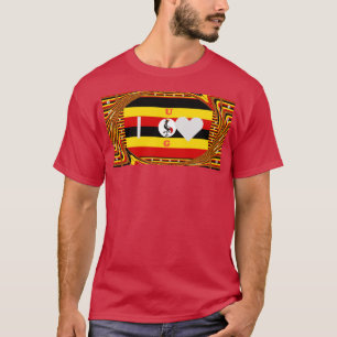Lebendige Uganda-Flaggen-inspirierte Kunst T-Shirt