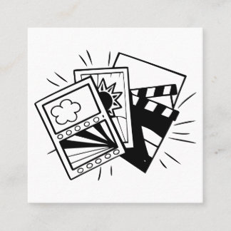 lebendige und lustige Mischung aus Texturen und Fo Quadratische Visitenkarte