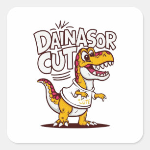 Lebendige und skurrile Vektorgrafik eines Kindes Quadratischer Aufkleber