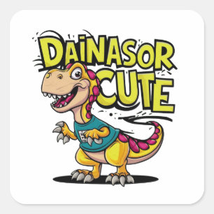 Lebendige und skurrile Vektorgrafik eines Kindes Quadratischer Aufkleber