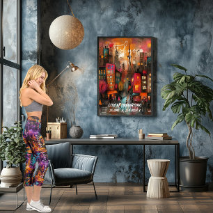 Lebendige urbane Kunst - Kräftige Violett-, Orange Capri Leggings