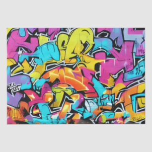 Lebendige urbane Straßenkunst Graffiti-Design Seidenpapier
