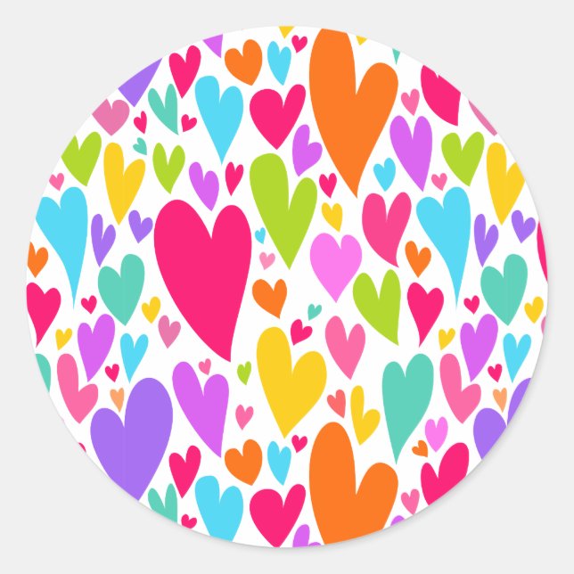 Lebendige Valentinsherzen Aufkleber (Vorderseite)
