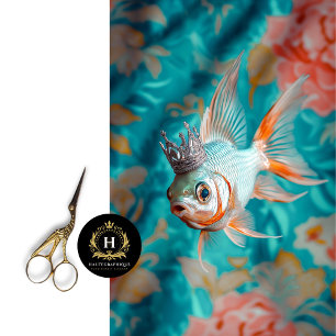 Lebendige Vintage-Blumen-Fisch-Dekoupage Seidenpapier