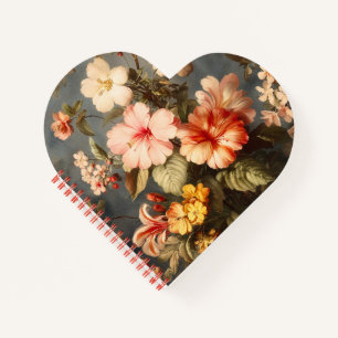 Lebendige Vintage-Blumenanordnung Notizbuch