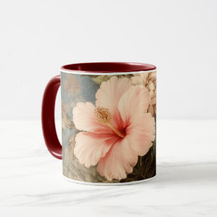 Lebendige Vintage-Blumenanordnung Tasse