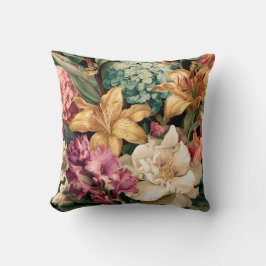 Lebendige Vintage-Blumenarrangement Kissen