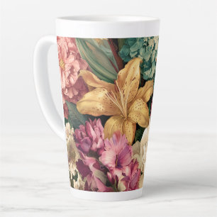 Lebendige Vintage-Blumenarrangement Milchtasse
