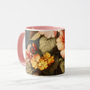 Lebendige Vintage-Blumenarrangement Tasse
