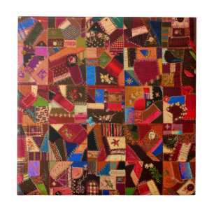 Lebendige Vintage-Crazy-Strickdecke Fliese