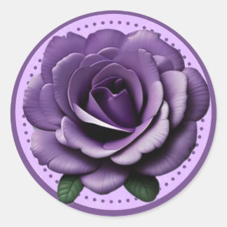 Lebendige Violette Rose – Elegantes Blumendesign Runder Aufkleber