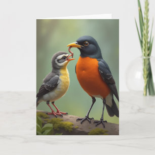 Lebendige Vögel Vatertagskarte Karte