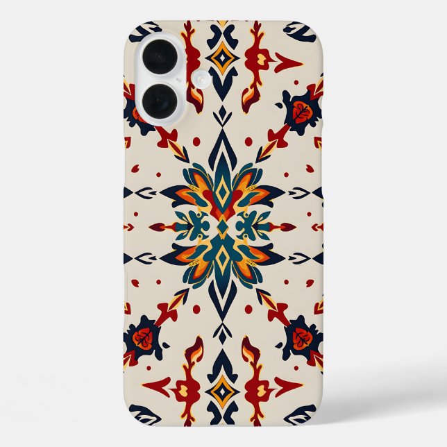 Lebendige Volkskunst-Medaillon-Handyhülle Case-Mate iPhone Hülle (Rückseite)