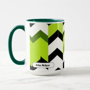 Lebendige Wasabi-Chevron-Moderne Textur Tasse