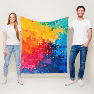 Lebendige Wasserfarben-Chaos-Kunst Fleecedecke