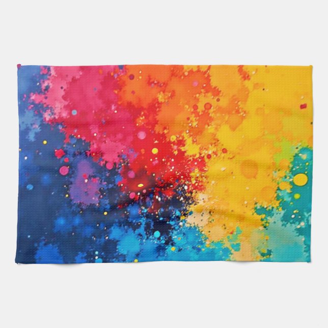 Lebendige Wasserfarben-Chaos-Kunst Geschirrtuch (Horizontal)