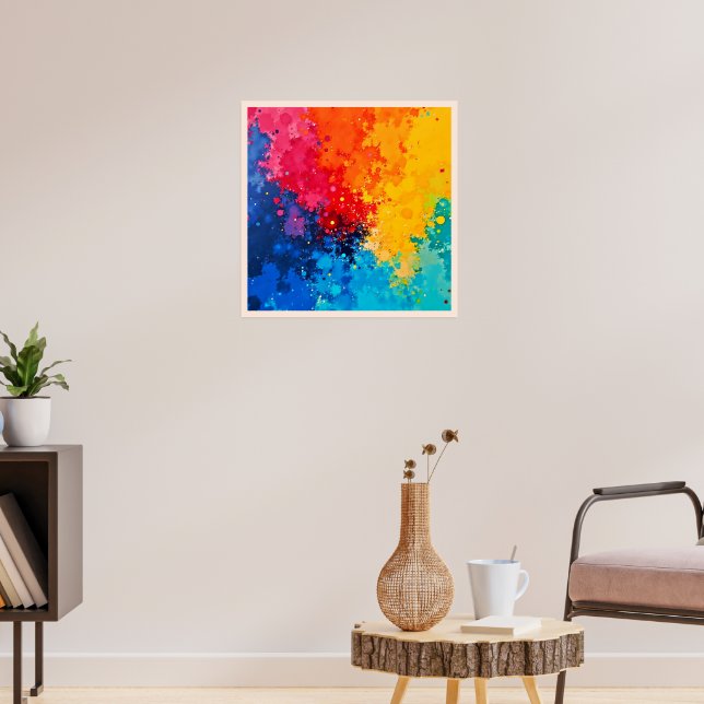 Lebendige Wasserfarben-Chaos-Kunst Poster (Wohnzimmer 3)
