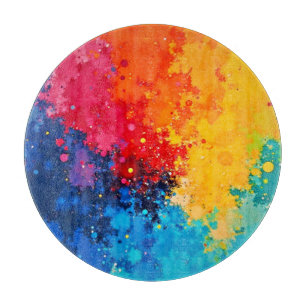 Lebendige Wasserfarben-Chaos-Kunst Schneidebrett