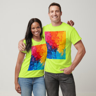 Lebendige Wasserfarben-Chaos-Kunst T-Shirt
