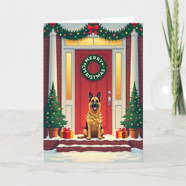 Lebendige Weihnachtskarte für Hunde Karte (Vorderseite)