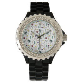 Lebendige Wildblume Armbanduhr