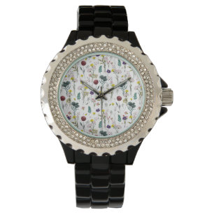 Lebendige Wildblume Armbanduhr