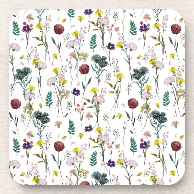 Lebendige Wildblume  Getränkeuntersetzer (Vorderseite)