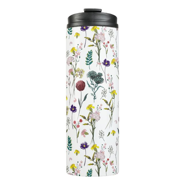 Lebendige Wildblume  Thermosbecher (Vorderseite)