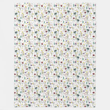 Lebendige Wildblumen-Fleece-Decke