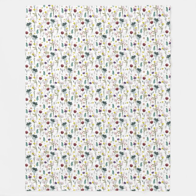 Lebendige Wildblumen-Fleece-Decke Fleecedecke (Vorderseite)