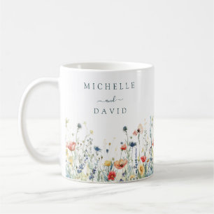 Lebendige Wildblumen-Hochzeit Kaffeetasse