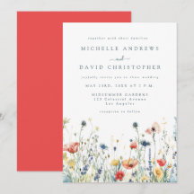 Lebendige Wildblumen-Hochzeitseinladung