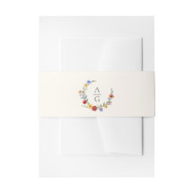Lebendige Wildblumen Monogramm Hochzeit