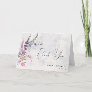 Lebendige Wildblumen Pink Violett Gelb Dankeskarte
