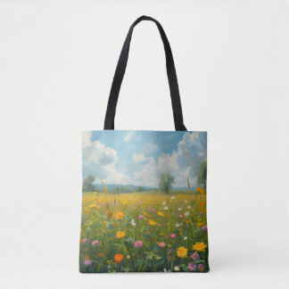 Lebendige Wildblumenwiese im Stil eines Ölgemäldes