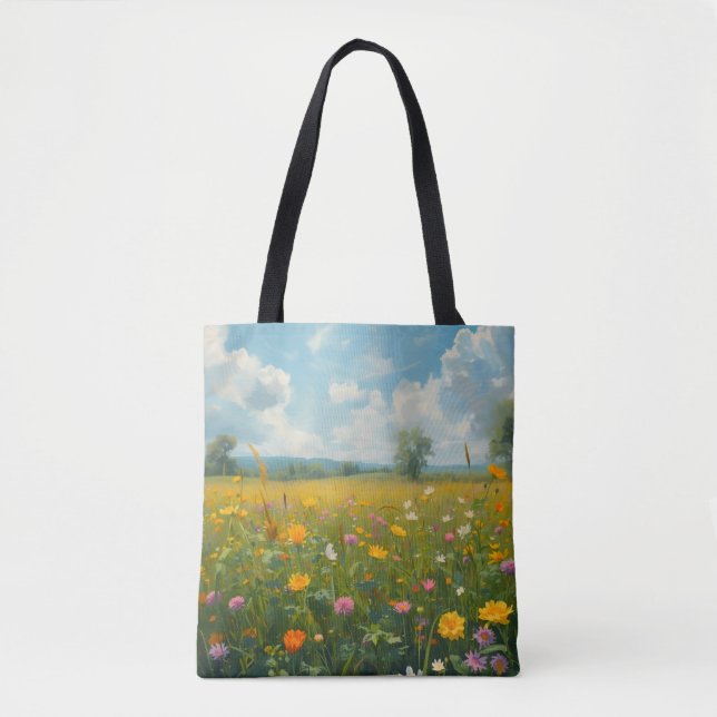 Lebendige Wildblumenwiese im Stil eines Ölgemäldes (Vorderseite)