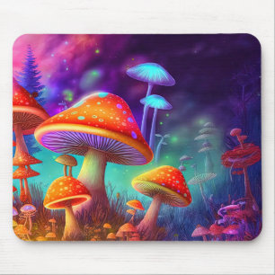 Lebendige wilde psychedelische Pilzillustration Mousepad