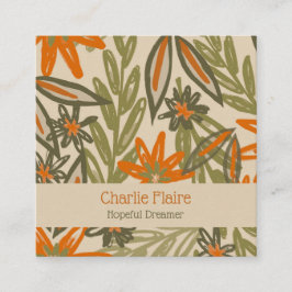 Lebendige Wilderness Garden Bloms farbenfrohe Blum Quadratische Visitenkarte