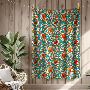 Lebendige William Morris Timeless Floral Elegance Fleecedecke