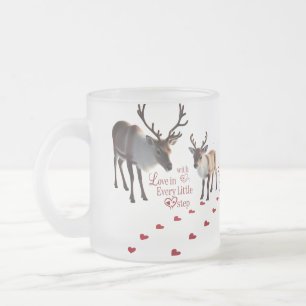 Lebendige Winter-Wunderland-Rentiere Mattglastasse