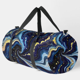 Lebendige Wirbel aus Blau und Gold 3 Duffle Bag