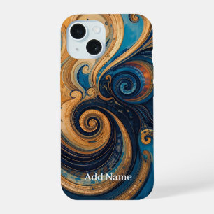 Lebendige Wirbelkunst-Handyhülle – Personalisiert iPhone 15 Hülle