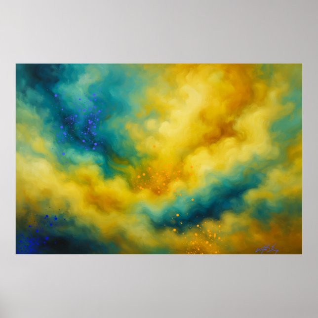 Lebendige Wolken und Farben Poster (Vorne)