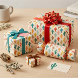 Lebendige Wüstenbotanik-Geschenkverpackung Geschenkpapier