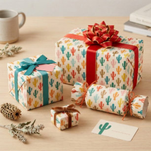 Lebendige Wüstenbotanik-Geschenkverpackung Geschenkpapier