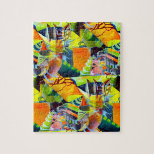 Lebendige zeitgenössische Träume in Aquarell-Kunst Puzzle