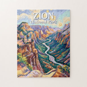 Lebendige Zion National Park Canyon Fluss Wanderun Puzzle