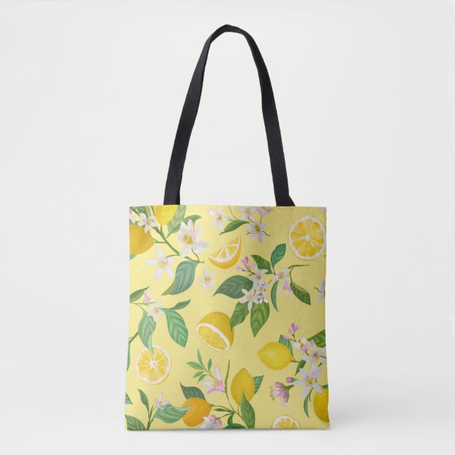 Lebendige Zitronenblüten-Tasche  (Vorderseite)