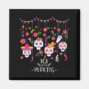 Lebendige Zucker Calavera Schädel Tag der Regierun Magnet
