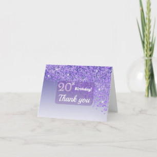 Lebendiger 30. Geburtstag Lila Glitter Dankeschön  Dankeskarte